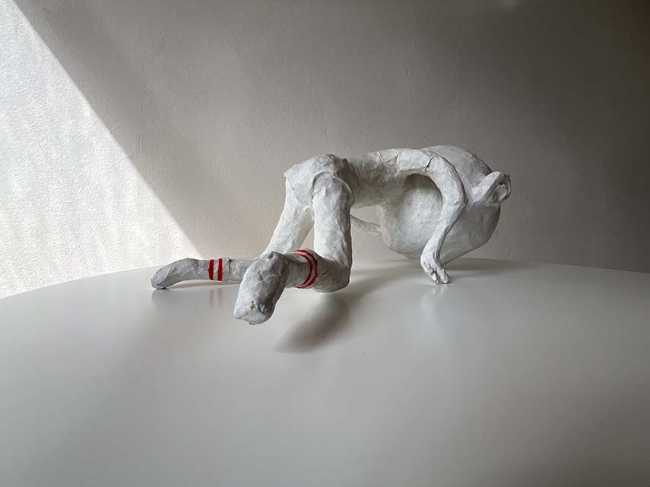 The papier-mâché sculptures in Antonella Paglialonga's set design.