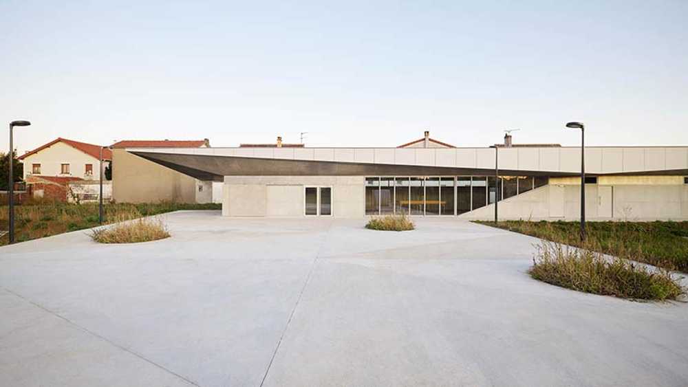 New sports facility at the Robert Gazzi Stadium. An origami building