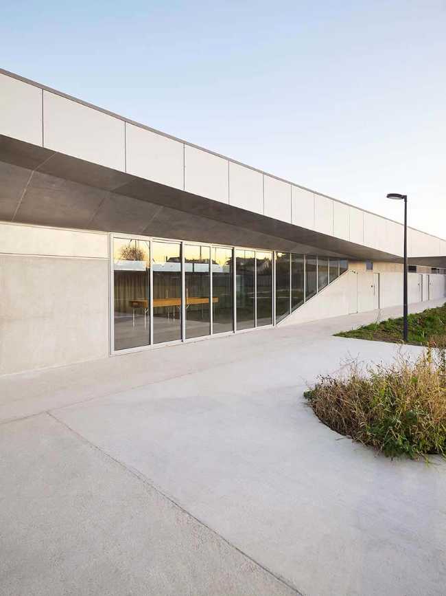 New sports facility at the Robert Gazzi Stadium. An origami building