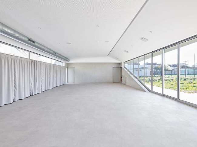 New sports facility at the Robert Gazzi Stadium. An origami building