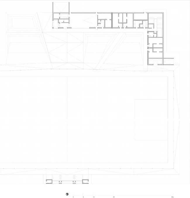 New sports facility at the Robert Gazzi Stadium. An origami building