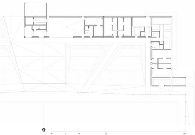 New sports facility at the Robert Gazzi Stadium. An origami building