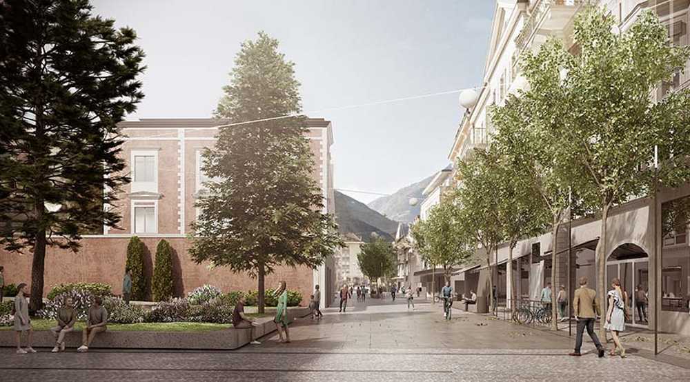 Renovacion de Corso Libertà Superiore en Merano. Un dibujo del silencio