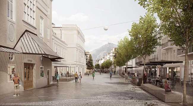 Renovacion de Corso Libertà Superiore en Merano. Un dibujo del silencio