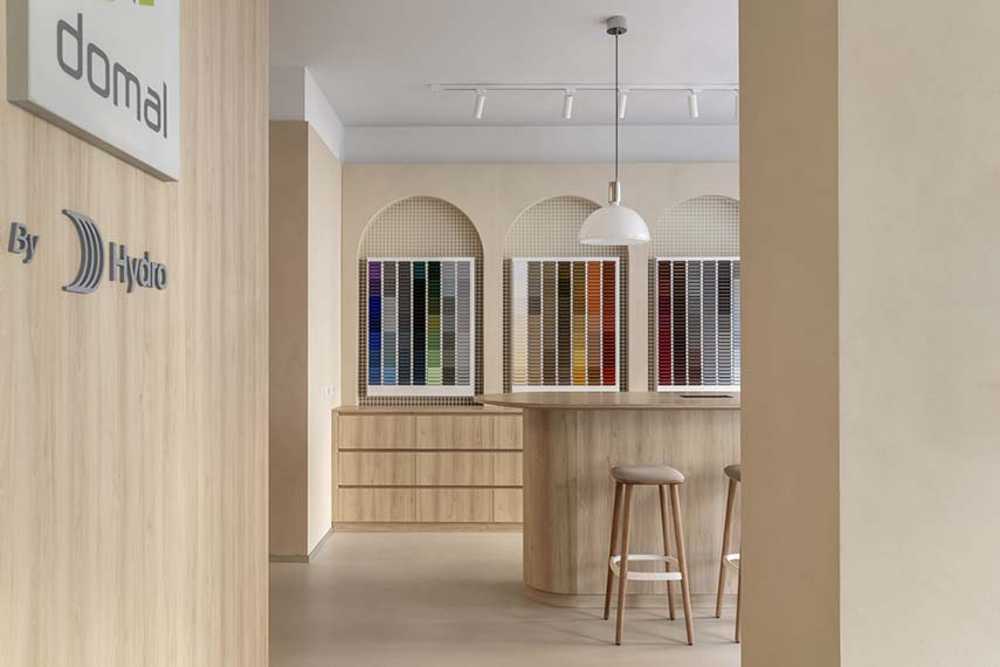 Innovation and sustainability on display: the new Domal showroom.