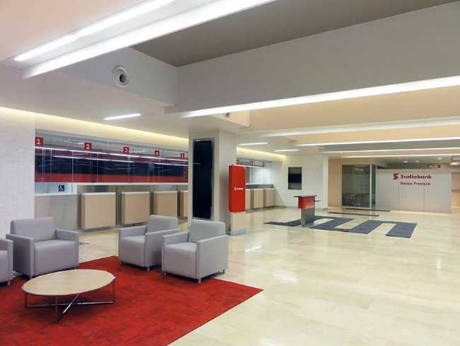Proyecto de interior de la Sucursal n°1 de Scotiabank en Ciudad de México
