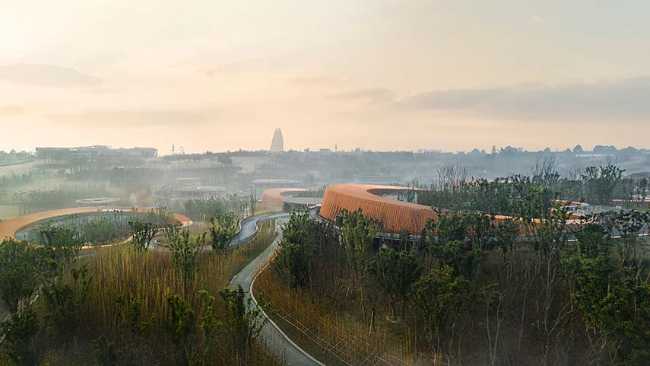 Panda Pavilions: una fusión de arquitectura y paisaje para los osos
