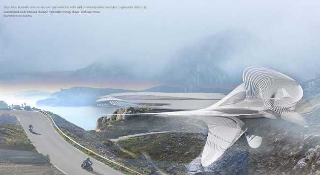 Music, worship, and energy. Club, chapel, and thermodynamic wind turbine