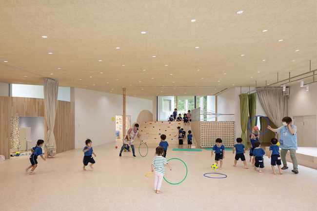 Children's Forest. Kindergarten floating gently in the woods