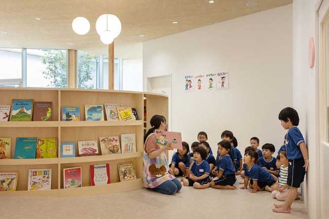 Children's Forest. Kindergarten floating gently in the woods