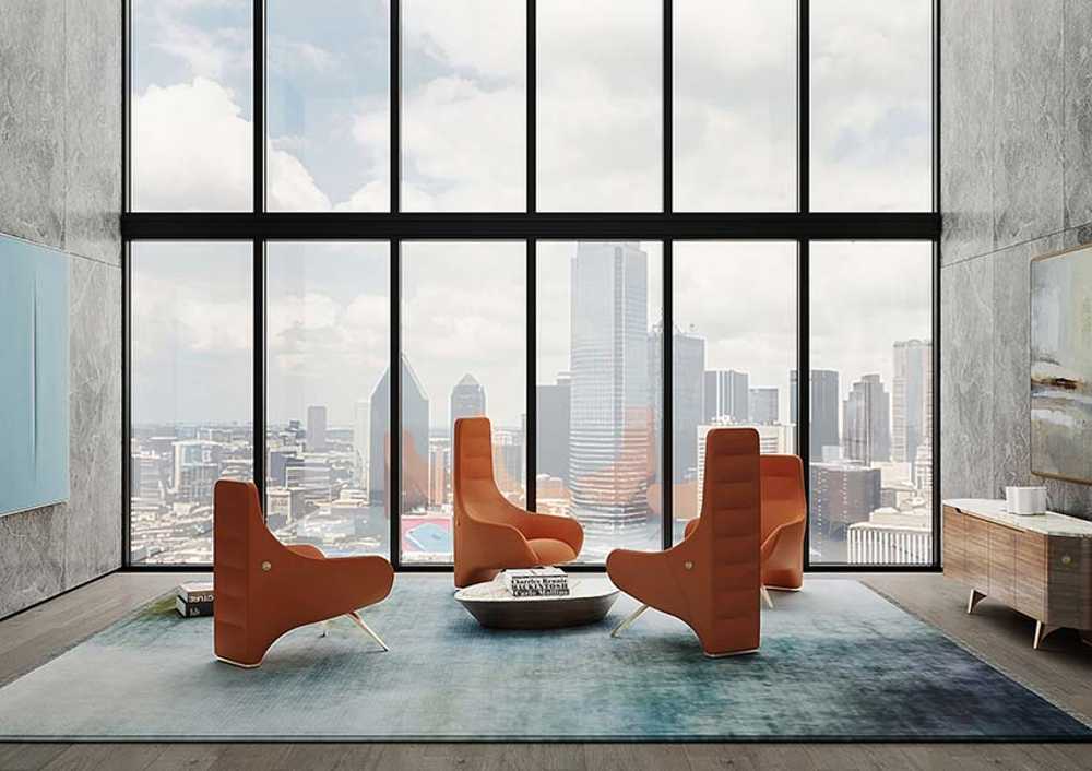 The armchair Milano: a meeting between architecture and design