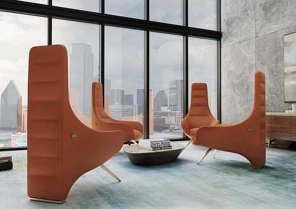The armchair Milano: a meeting between architecture and design