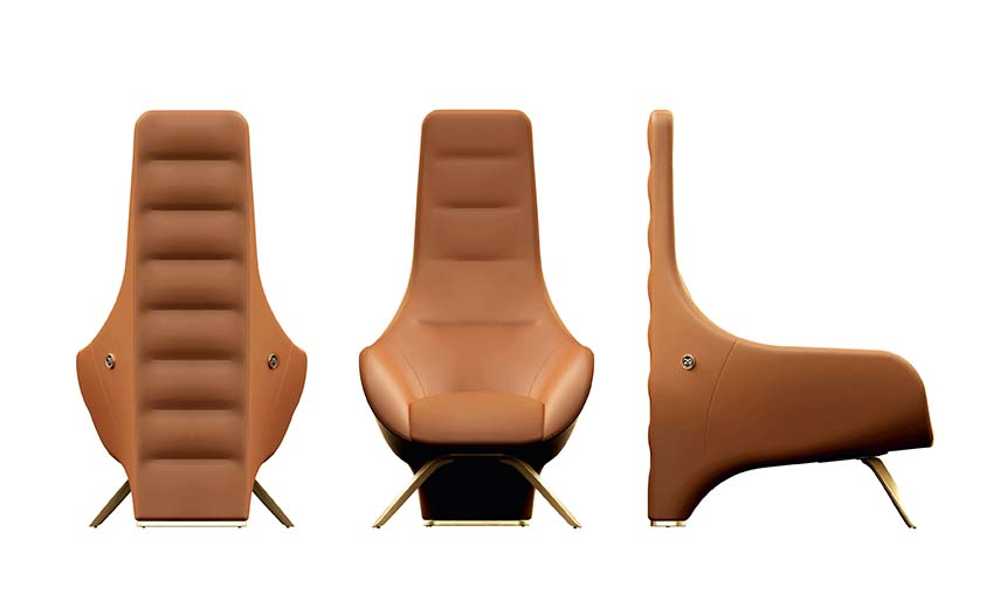 The armchair Milano: a meeting between architecture and design