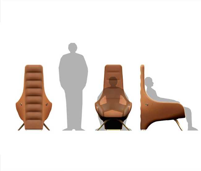 The armchair Milano: a meeting between architecture and design
