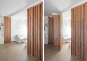 Casa en Gualdo. Muebles flexibles para modular privacidad y luz