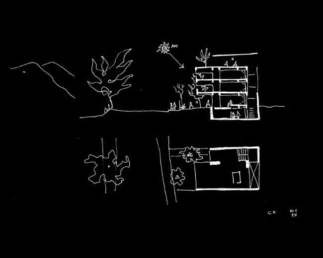 Productive house in exposed concrete. Casa Fundamentos in Ecuador