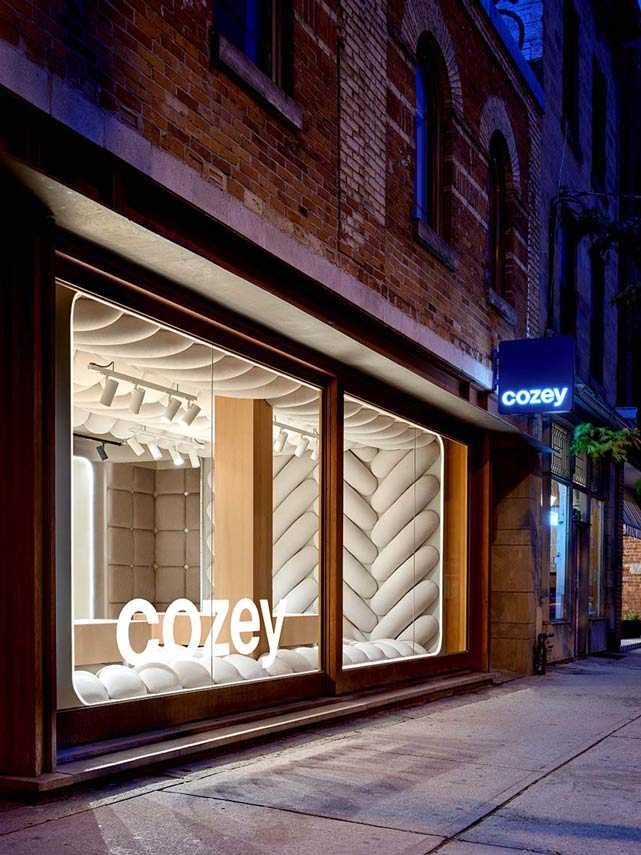 Cozey Flagship Experience Centre. Retail space from digital