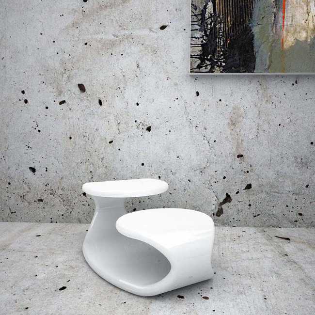 Coffee table Baizò. The material unfolds between aesthetics and function