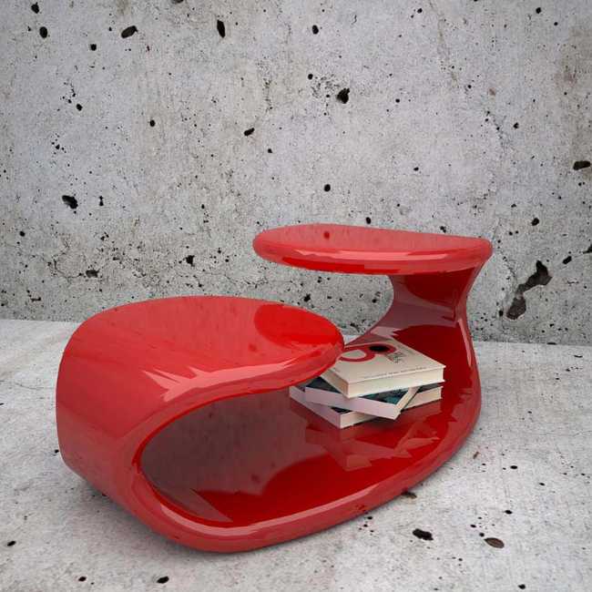 Coffee table Baizò. The material unfolds between aesthetics and function