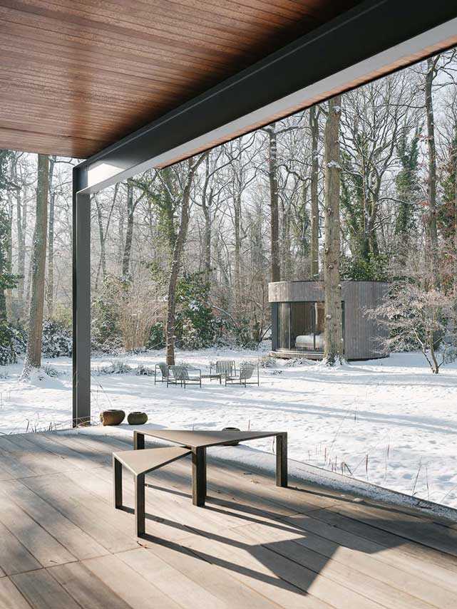 Suite LumiPod5 tra interno ed esterno nella tenuta di  Villa Besson