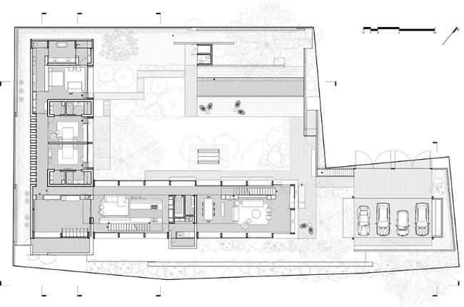 Casa L&J in Messico. Volume in acciaio, vetro e terra compressa