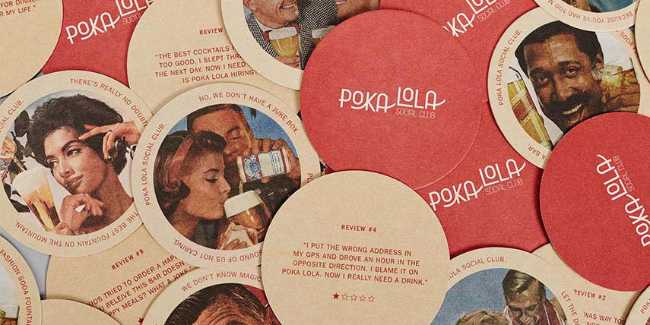 Irriverente brand design del Poka Lola social club a Denver