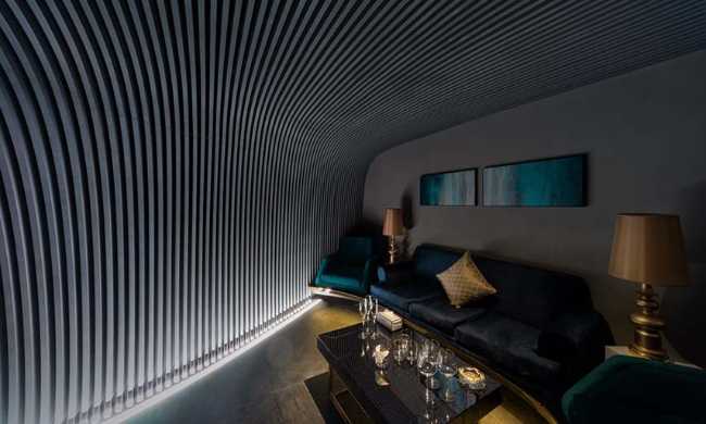 Intérieur V+ Lounge à Hangzhou. L'eau et l'infini deviennent design