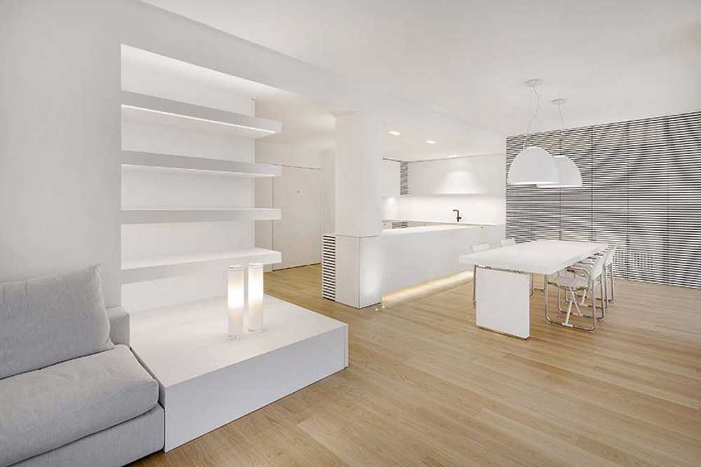 Blanc sublime et continuité spatiale: appartement Galleria Cavour