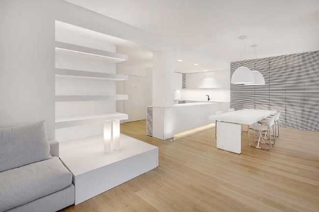 Blanc sublime et continuité spatiale: appartement Galleria Cavour