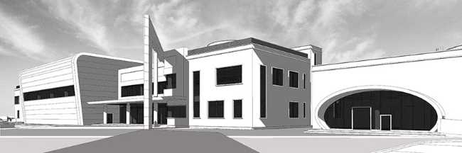 Edificio escolar en Al-Laseeli: cuaderno blanco en el desierto.