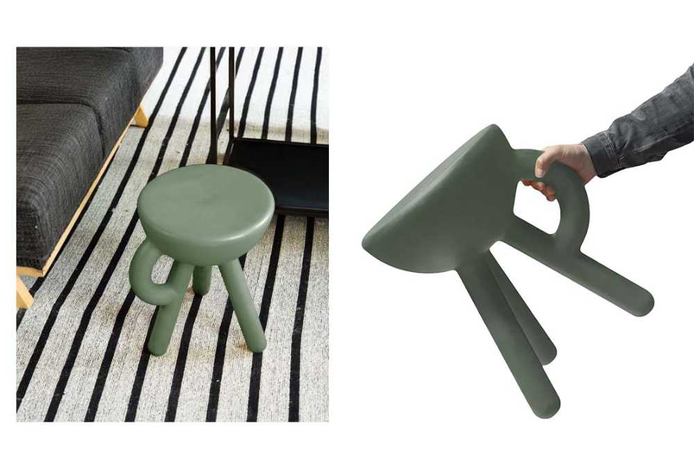 Tubby stool with a conceptual and witty design