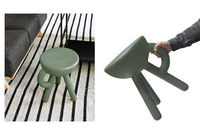 Tubby stool with a conceptual and witty design