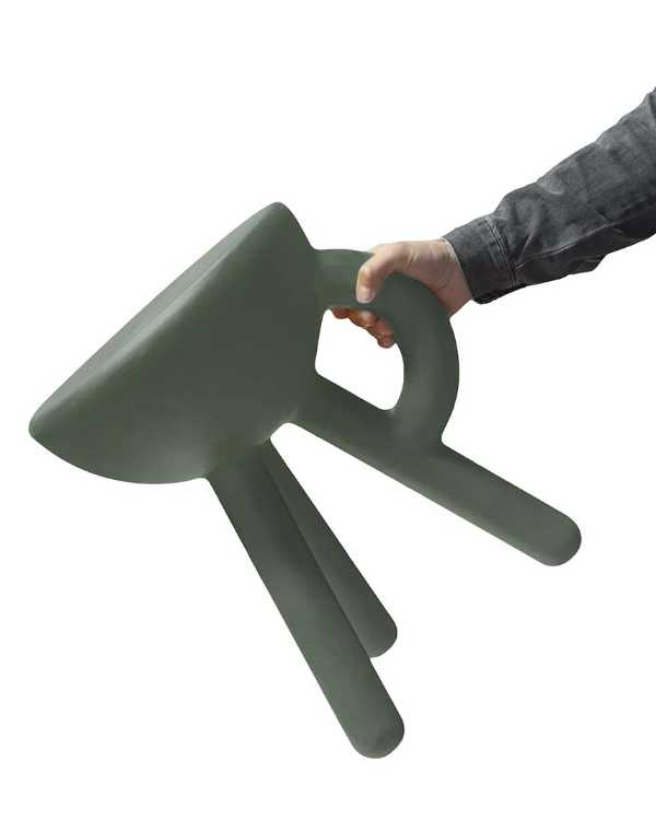 Tubby stool with a conceptual and witty design