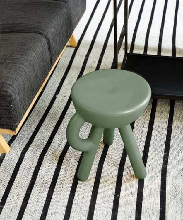 Tubby stool with a conceptual and witty design