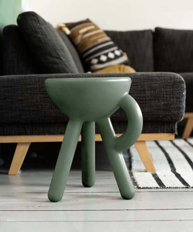 Tubby stool with a conceptual and witty design