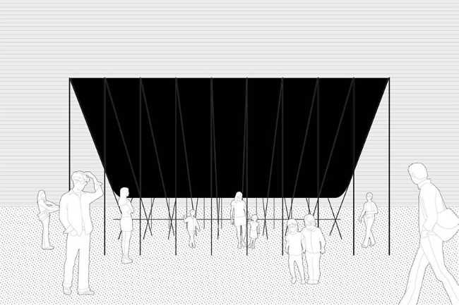 Padiglione Horizonte. Un uccello leggero contempla dall’alto la città