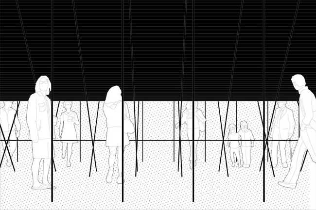 Padiglione Horizonte. Un uccello leggero contempla dall’alto la città