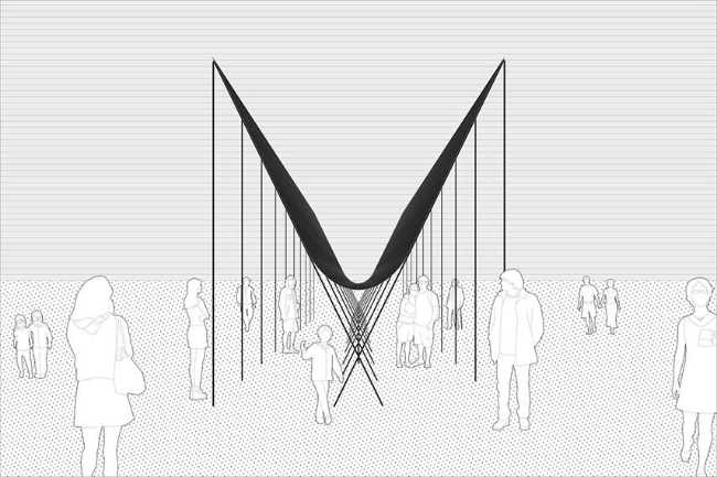 Padiglione Horizonte. Un uccello leggero contempla dall’alto la città