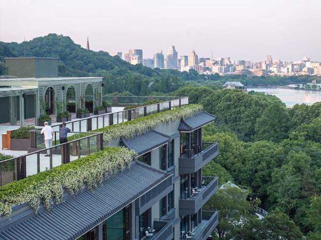 Silk Lakehouse in Hangzhou. Architectural renovation in UNESCO site