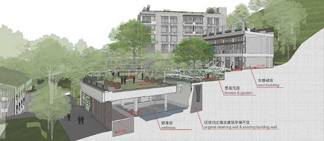 Silk Lakehouse in Hangzhou. Architectural renovation in UNESCO site