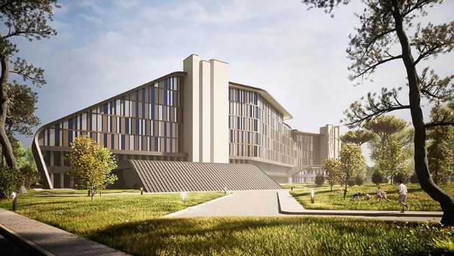 Il Resort sul lago Issik Kul ricrea in 3d le curve della costa