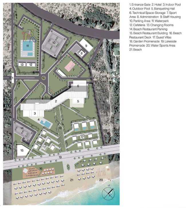 Il Resort sul lago Issik Kul ricrea in 3d le curve della costa