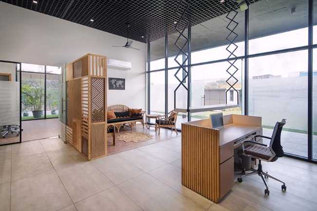 Textile waves. An architectural identity for Handtex Industries.