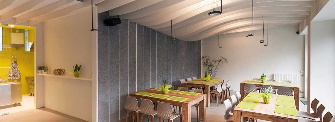 Isolated restaurant with Celenit acoustic insulation panels