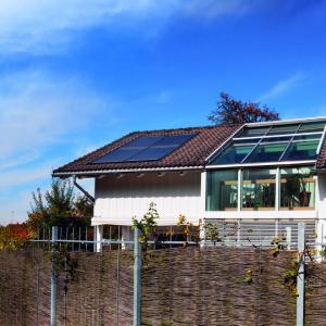 Solar thermal collectors installed on the roof