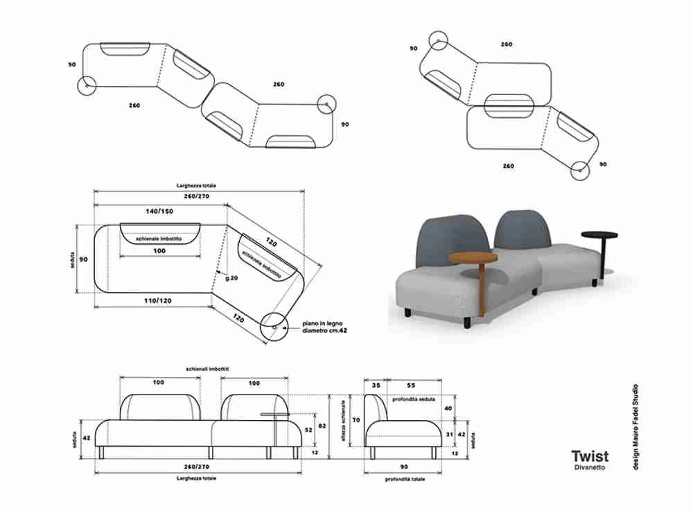 Twist. The sofa that creates movements in space.