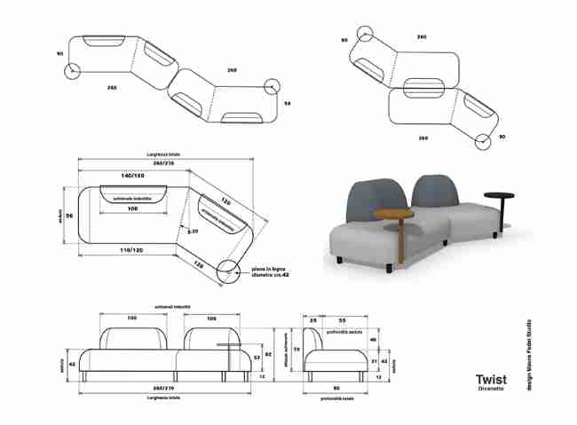 Twist. The sofa that creates movements in space.