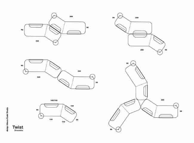 Twist. The sofa that creates movements in space.
