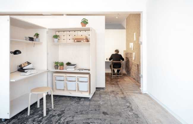 parete mobile in legno per ufficio