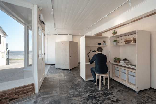 pareti mobili e cubi in legno